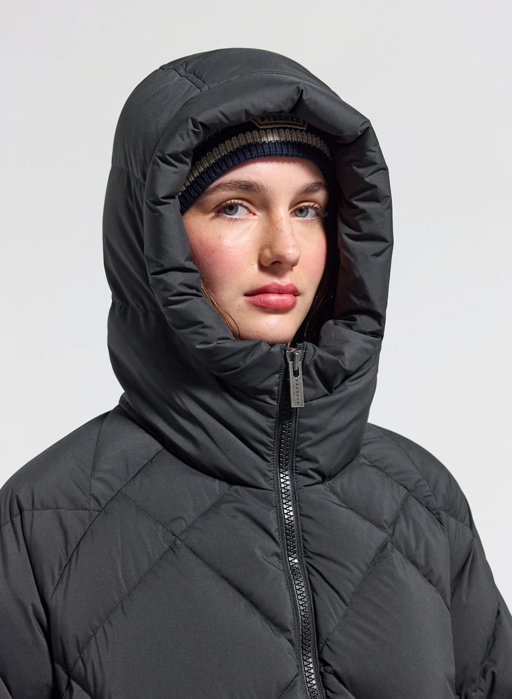 Pyrenex Adele Parka long hooded women's down jacket in black
