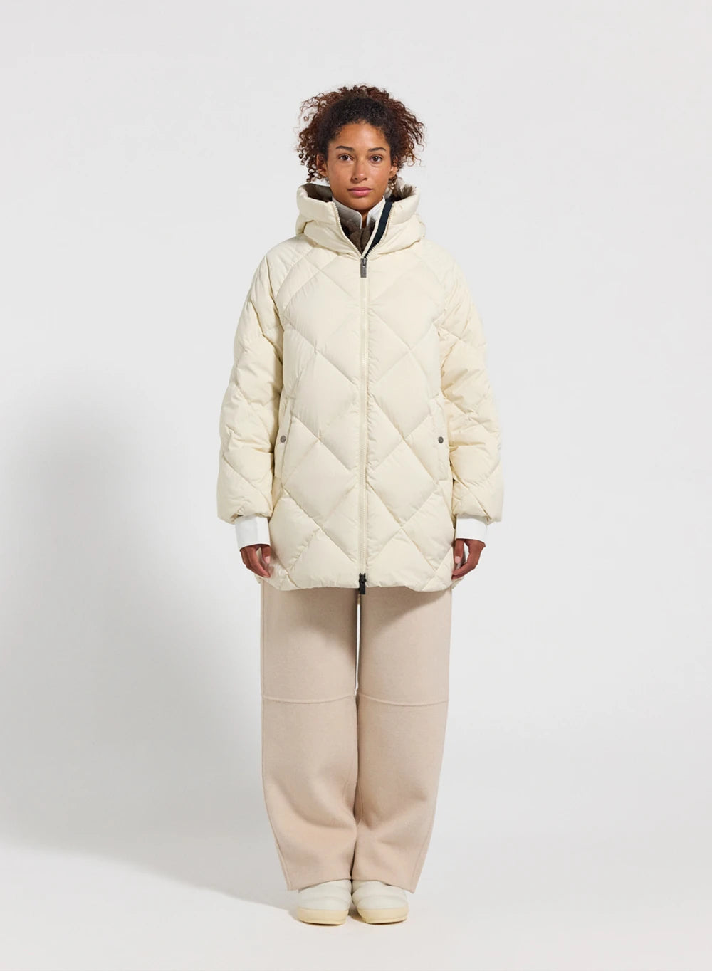 Pyrenex Adele Parka long hooded women's down jacket in white