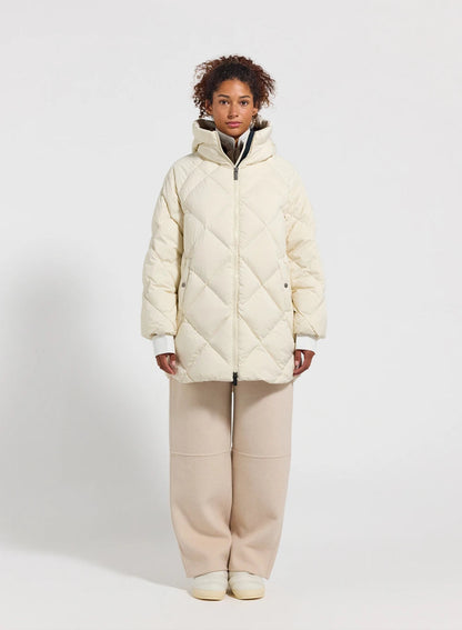 Pyrenex Adele Parka long hooded women's down jacket in white