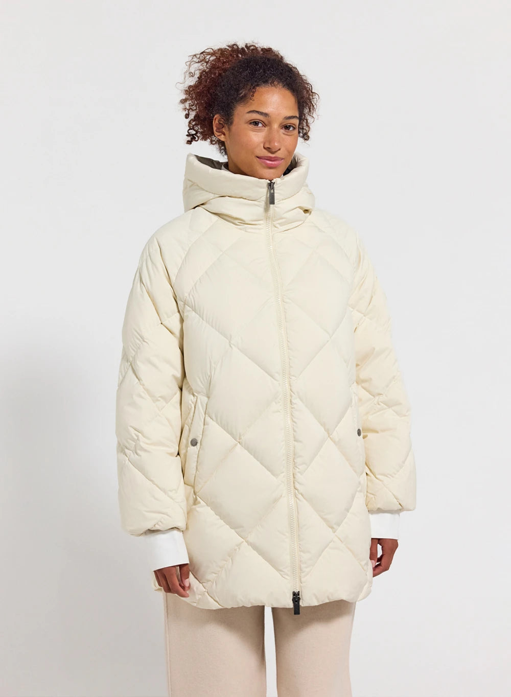 Pyrenex Adele Parka long hooded women's down jacket in white