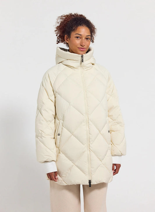 Pyrenex Adele Parka long hooded women's down jacket in white