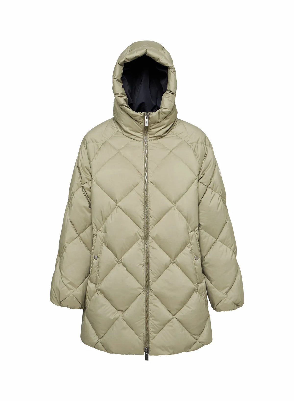 Long hooded women's down jacket Pyrenex Adele Parka light khaki