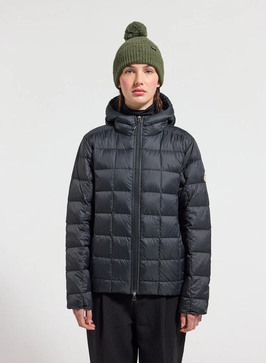 Pyrenex Sunray ultra-lightweight hooded women's down jacket in black