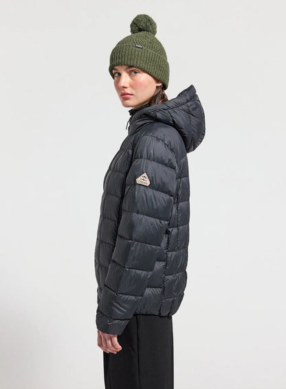 Pyrenex Sunray ultra-lightweight hooded women's down jacket in black