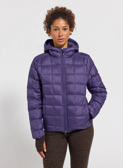 Pyrenex Sunray women's ultra-lightweight hooded down jacket purple