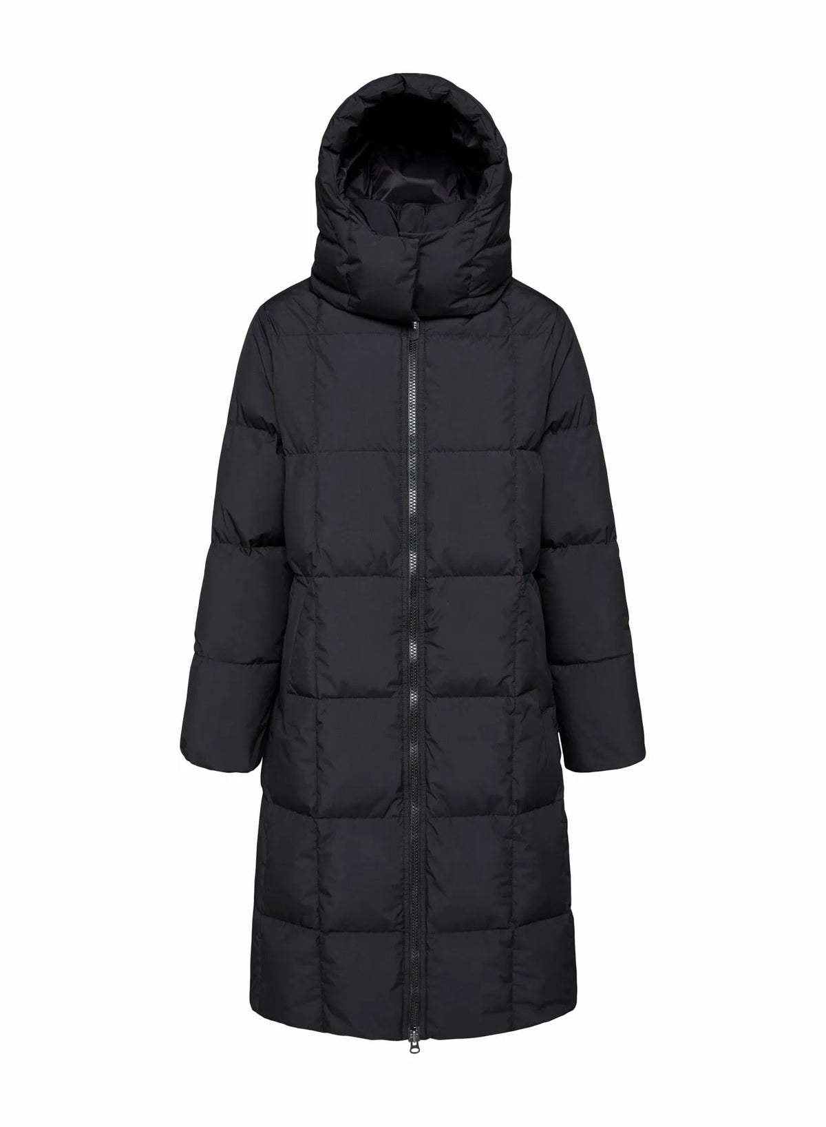 Long hooded winter women's down jacket Mystery black