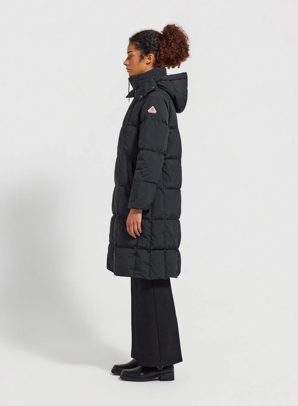 Long hooded winter women's down jacket Mystery black