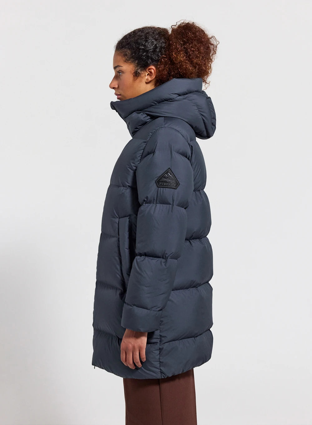 Pyrenex women's mid-length down jacket, Colibri, made in Saint Sever, dark blue