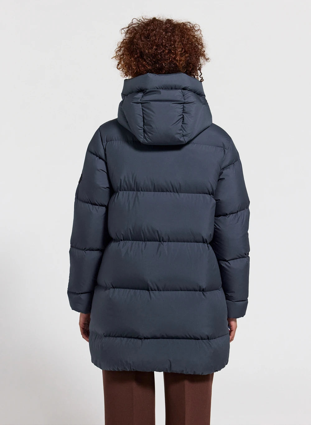 Pyrenex women's mid-length down jacket, Colibri, made in Saint Sever, dark blue
