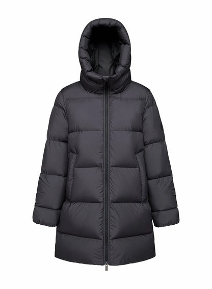 Mid-length Pyrenex women's down jacket Colibri made in Saint-Sever black