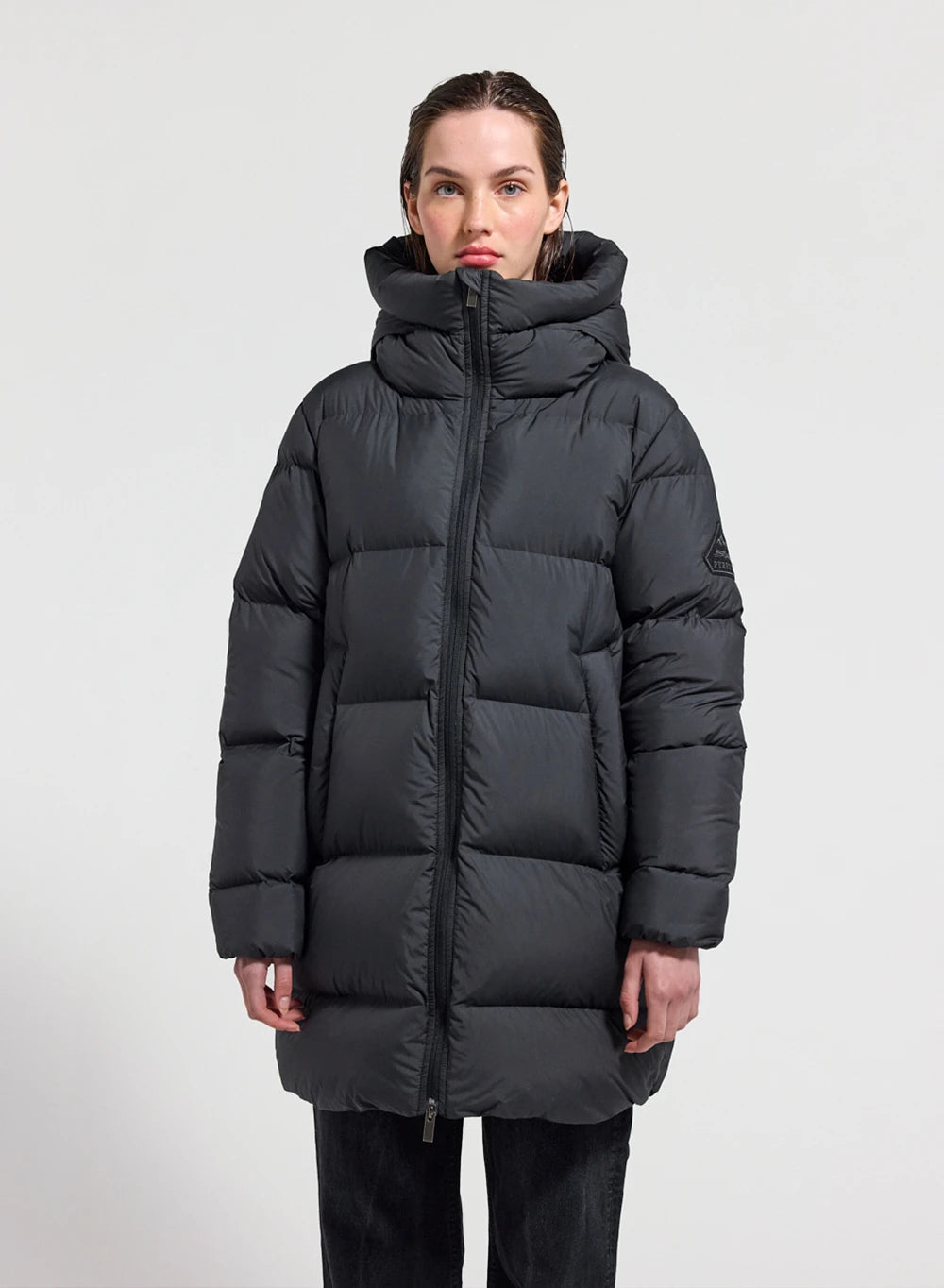 Mid-length Pyrenex women's down jacket Colibri made in Saint-Sever black