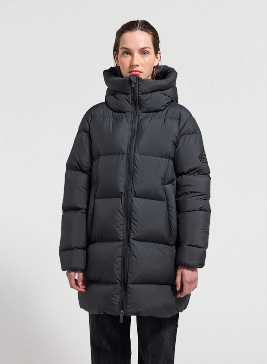Mid-length Pyrenex women's down jacket Colibri made in Saint-Sever black