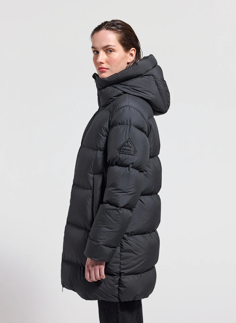 Mid-length Pyrenex women's down jacket Colibri made in Saint-Sever black