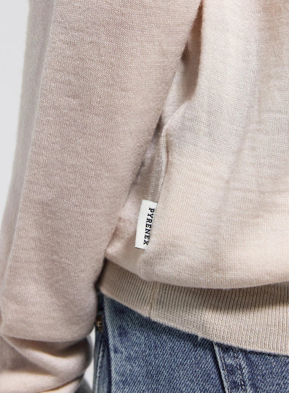 Fine crew-neck merino wool women's jumper Mysig cream