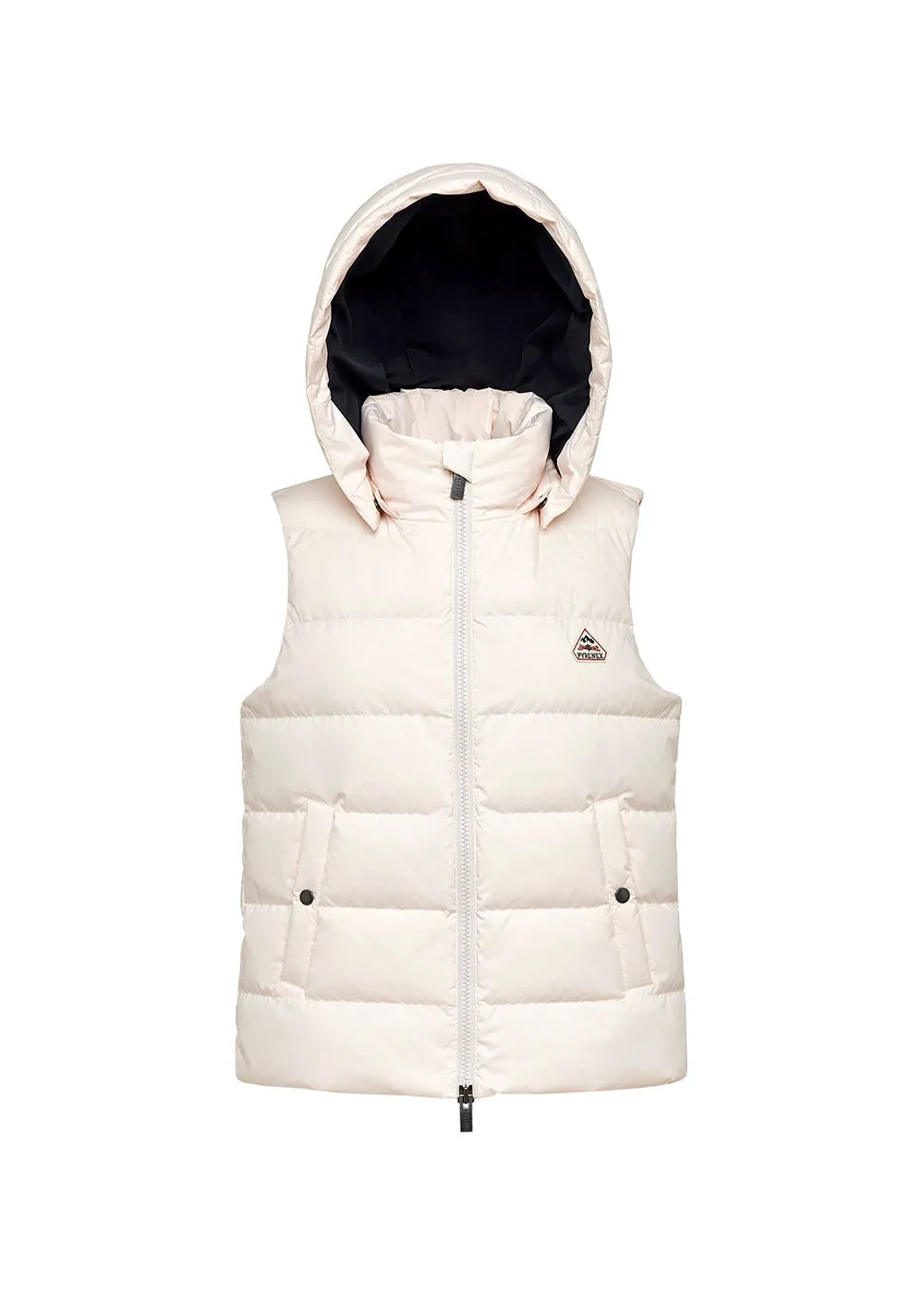 Pyrenex Spoutnic sleeveless women's down jacket with removable hood chalk