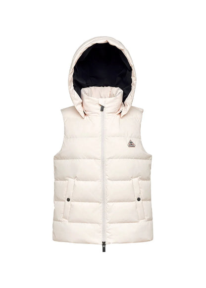 Pyrenex Spoutnic sleeveless women's down jacket with removable hood chalk