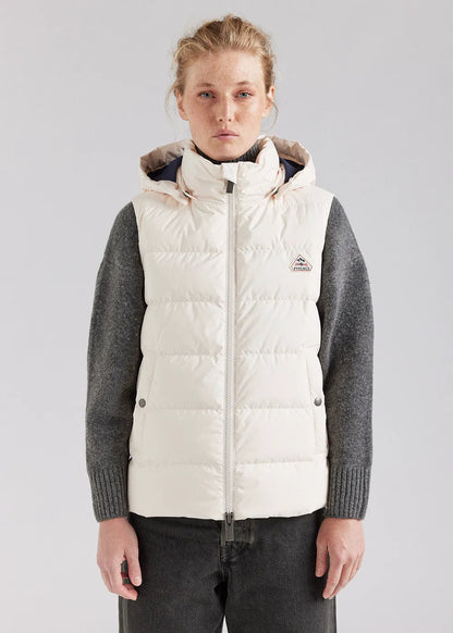 Pyrenex Spoutnic sleeveless women's down jacket with removable hood chalk