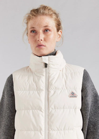Pyrenex Spoutnic sleeveless women's down jacket with removable hood chalk