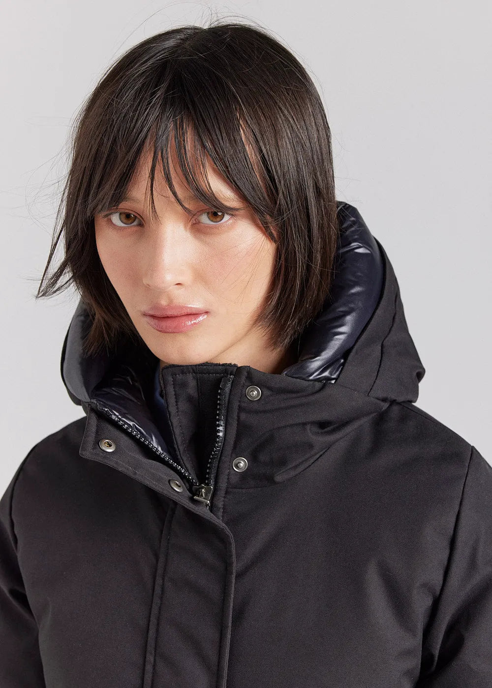 Pyrenex Charlotte women's warm parka in natural down, Black