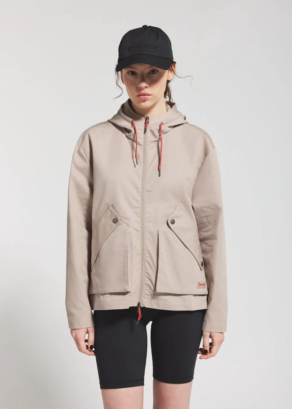Lightweight hooded jacket for women Pyrenex Waterfall beige