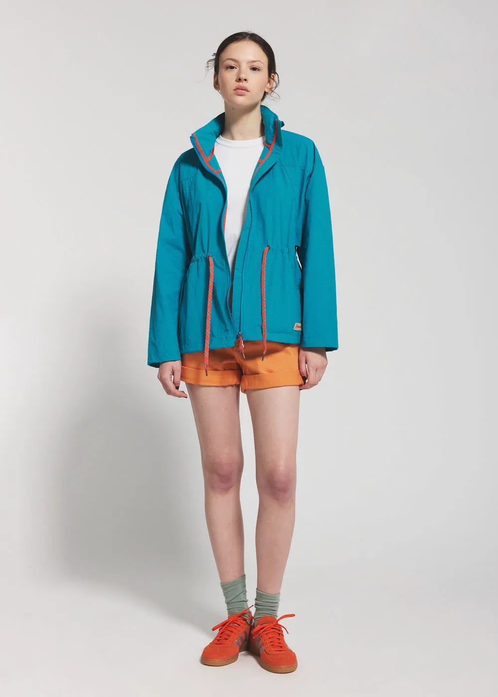 Short women's windbreaker Pyrenex Climb turquoise