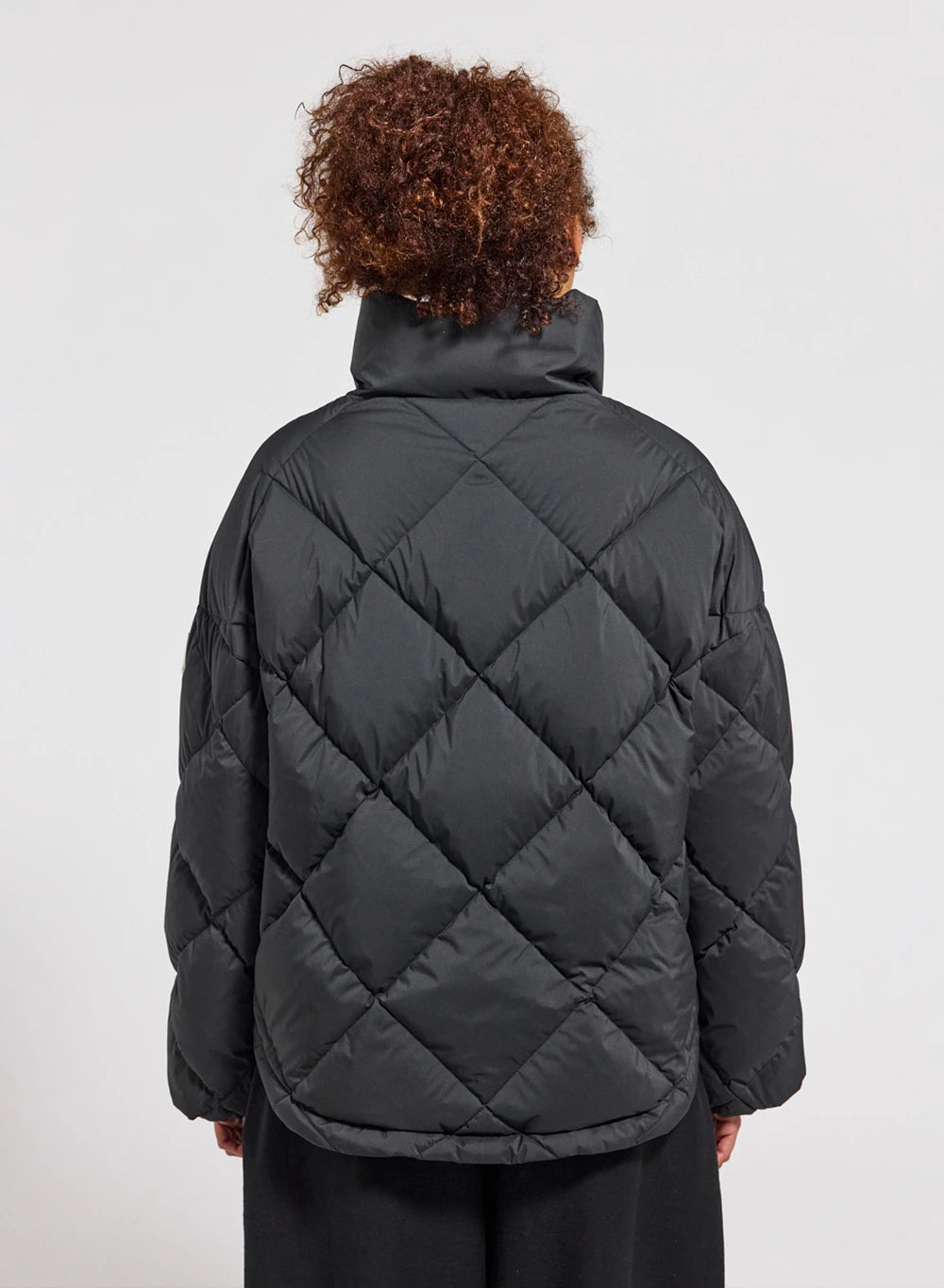 Pyrenex Adele women's oversize down jacket with wraparound collar in black