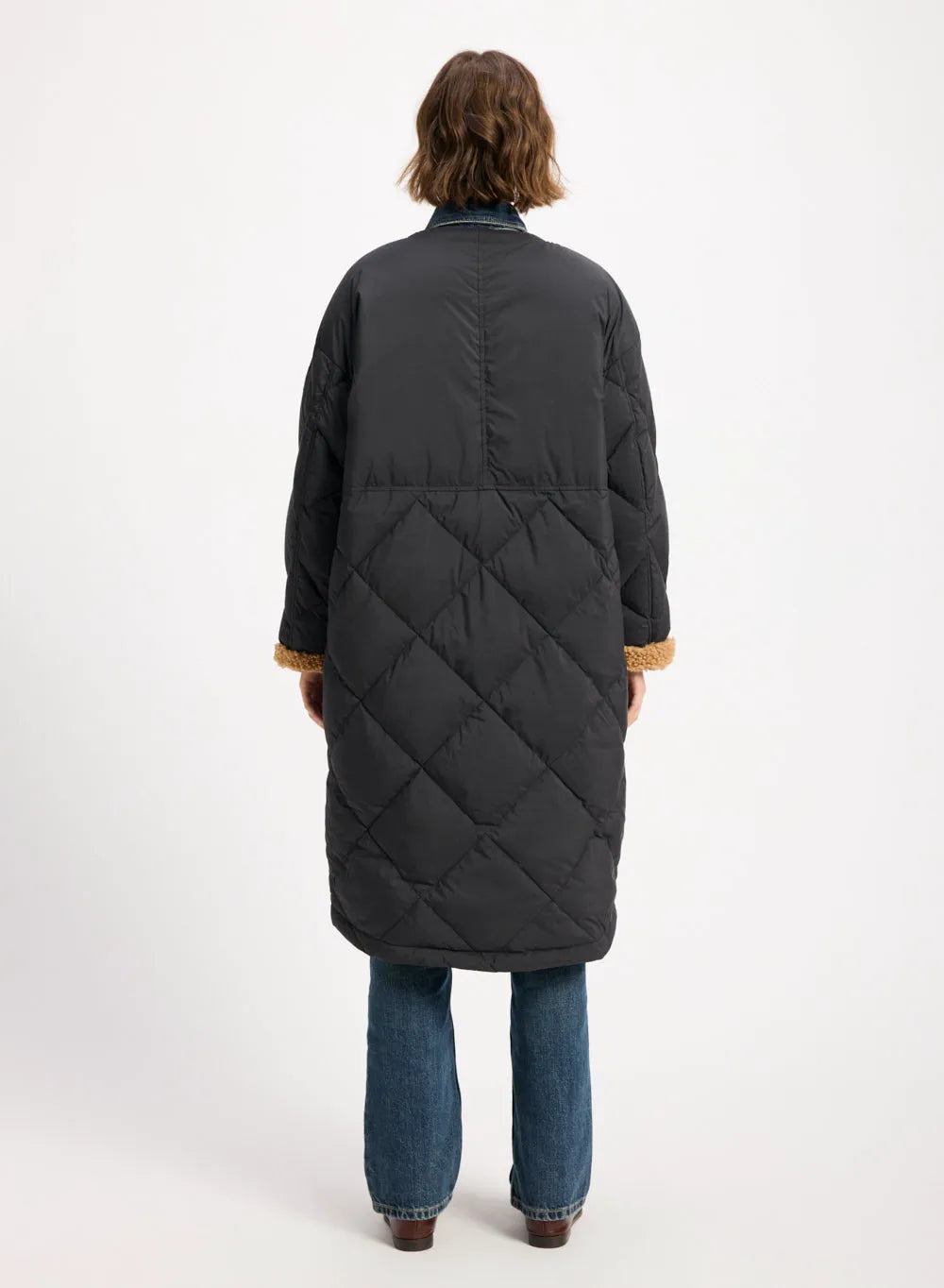 Long down jacket for women Pyrenex Blossom black