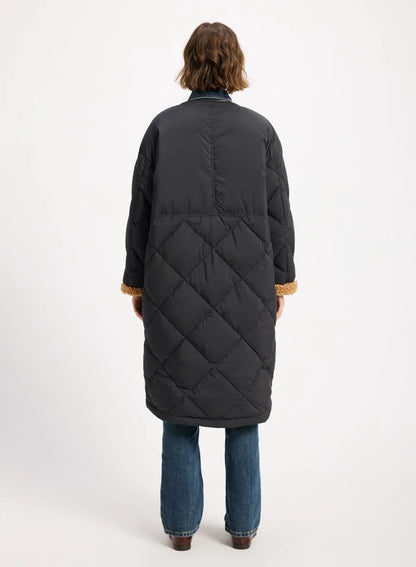 Long down jacket for women Pyrenex Blossom black