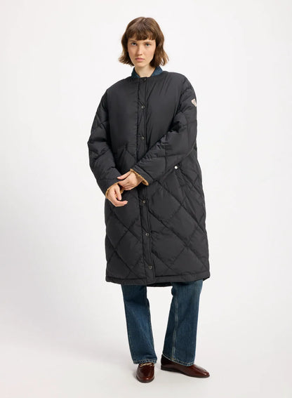 Long down jacket for women Pyrenex Blossom black