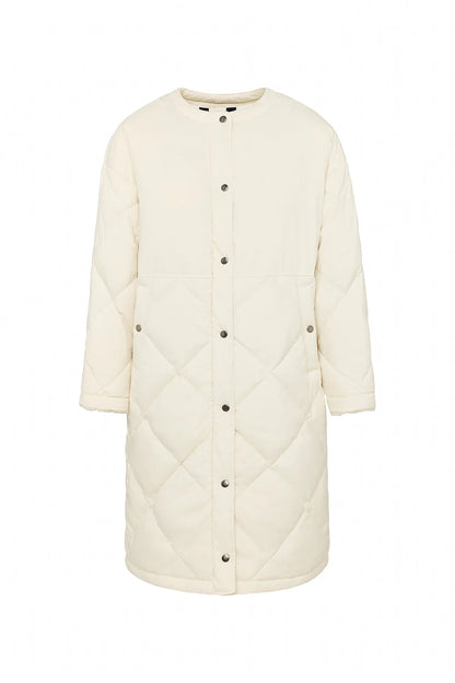 Long women's down jacket Pyrenex Blossom ivory
