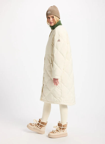 Long women's down jacket Pyrenex Blossom ivory