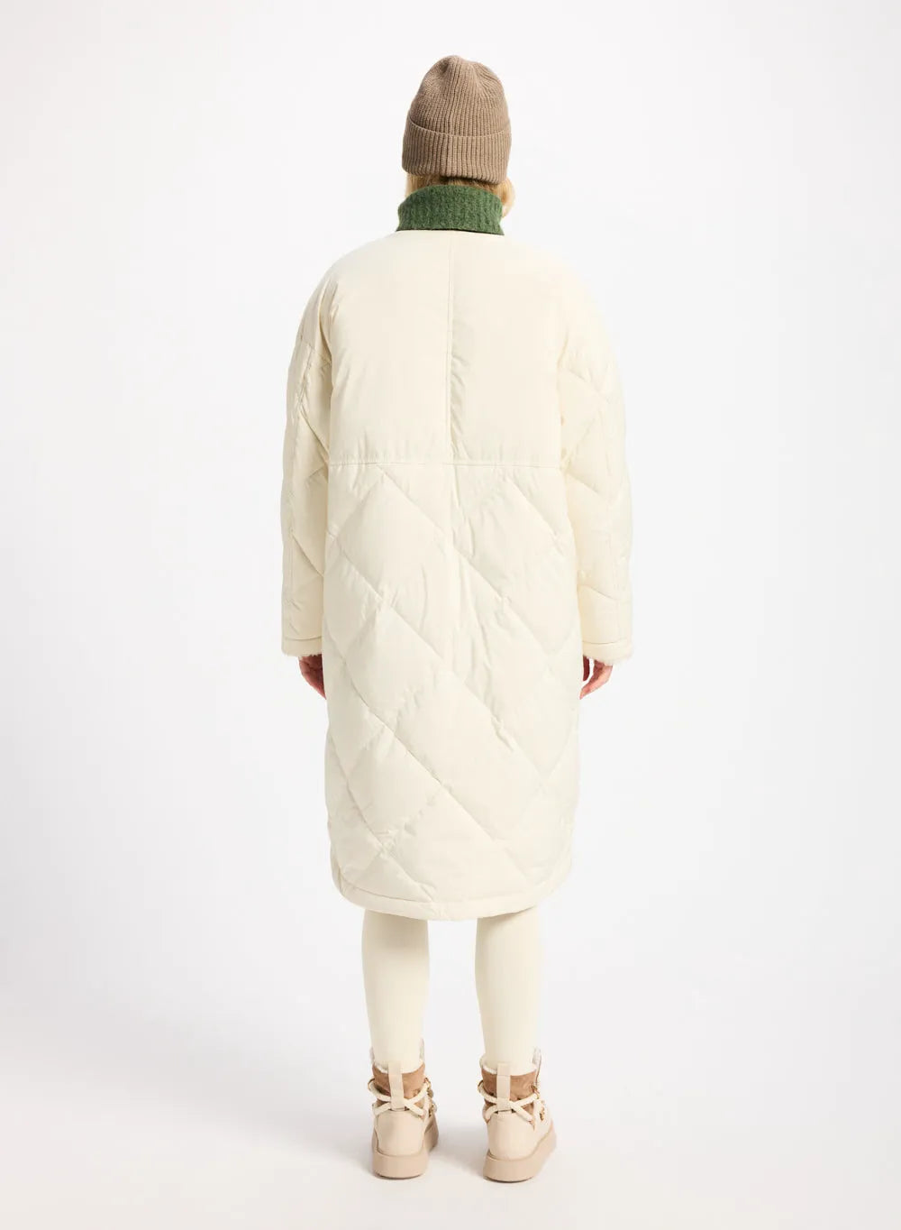 Long women's down jacket Pyrenex Blossom ivory