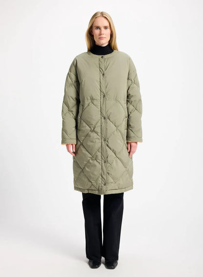 Pyrenex Blossom long down jacket for women in khaki