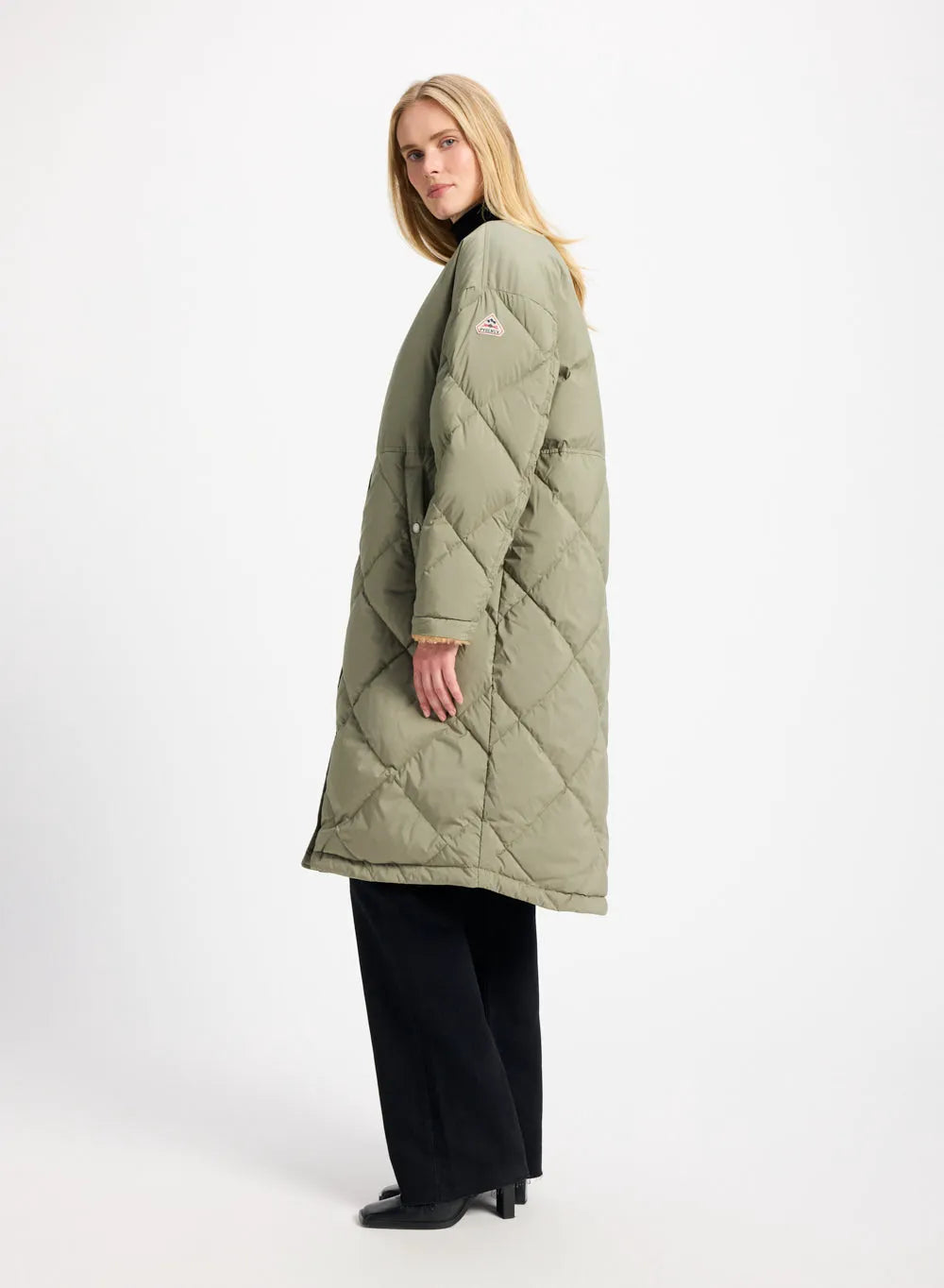 Pyrenex Blossom long down jacket for women in khaki