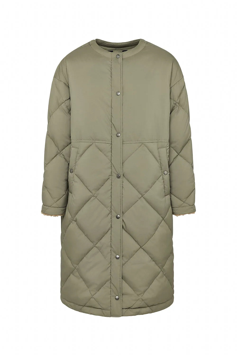 Pyrenex Blossom long down jacket for women in khaki