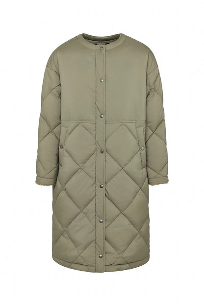 Pyrenex Blossom long down jacket for women in khaki