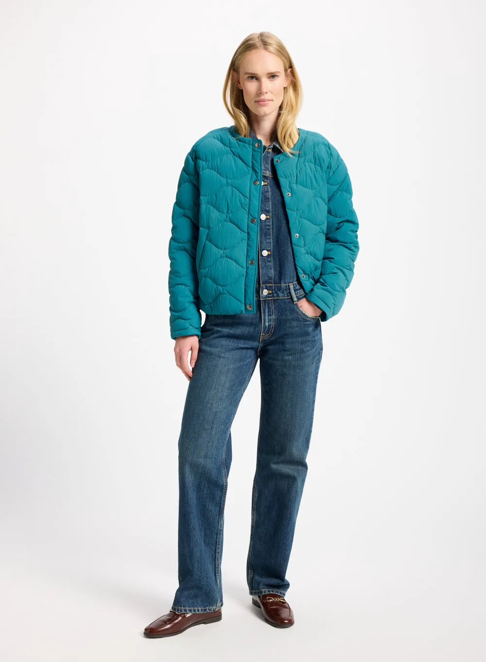 Nacre lightweight women's down jacket turquoise