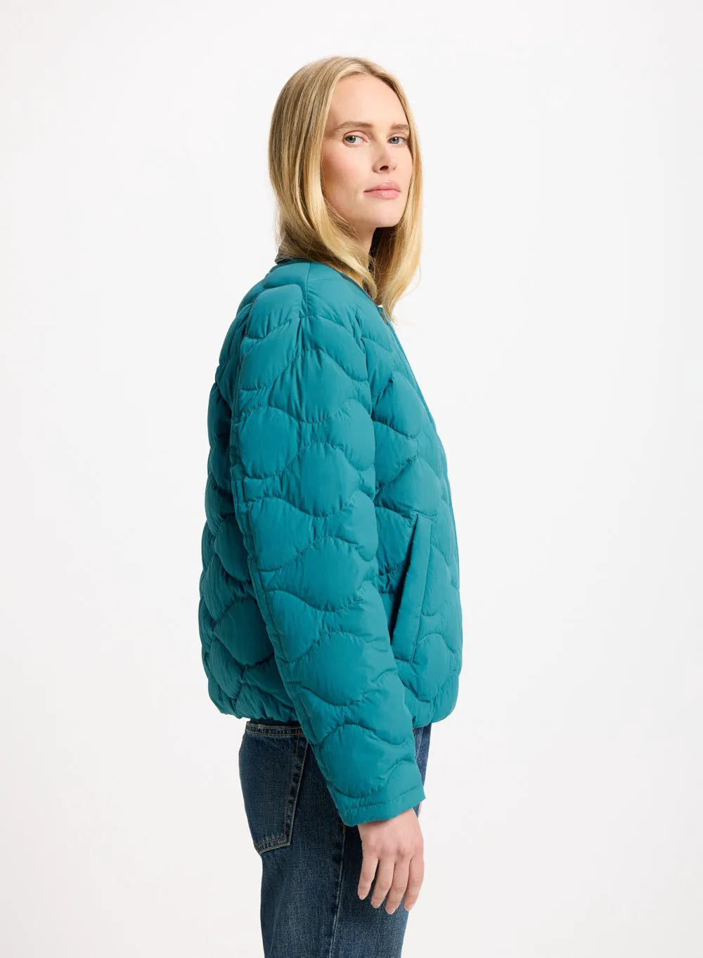 Nacre lightweight women's down jacket turquoise