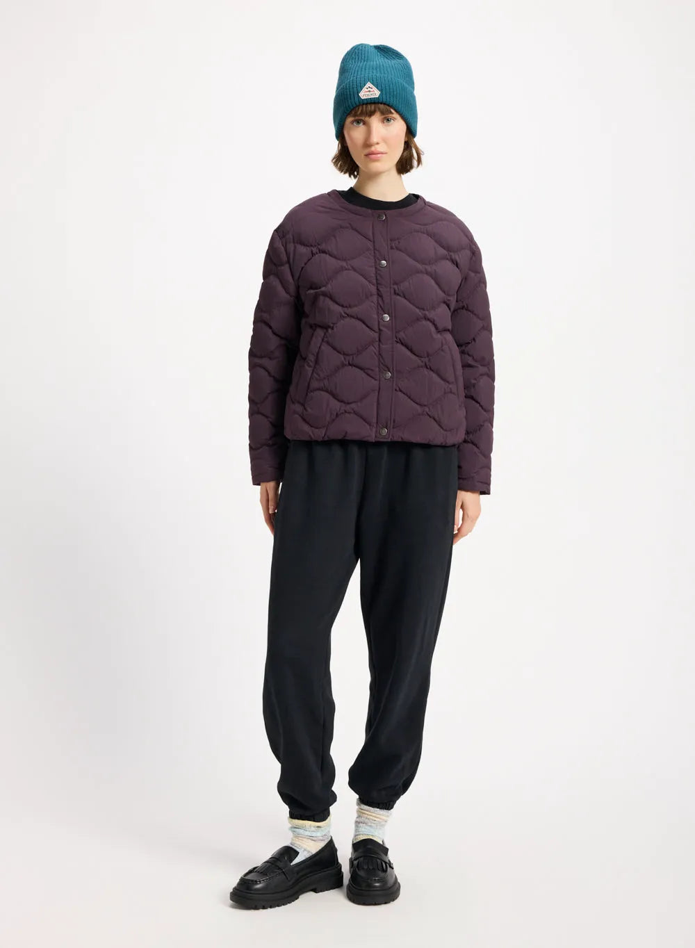 Nacre lightweight women's down jacket burgundy