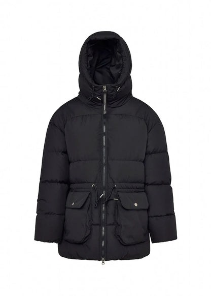 Women's hooded winter down jacket Pyrenex Aule black