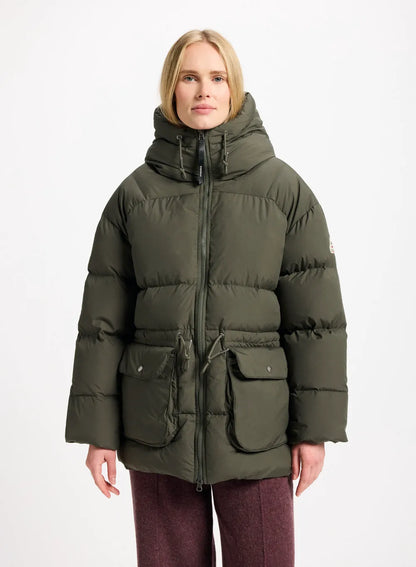 Pyrenex Aule women's winter hooded down jacket in khaki