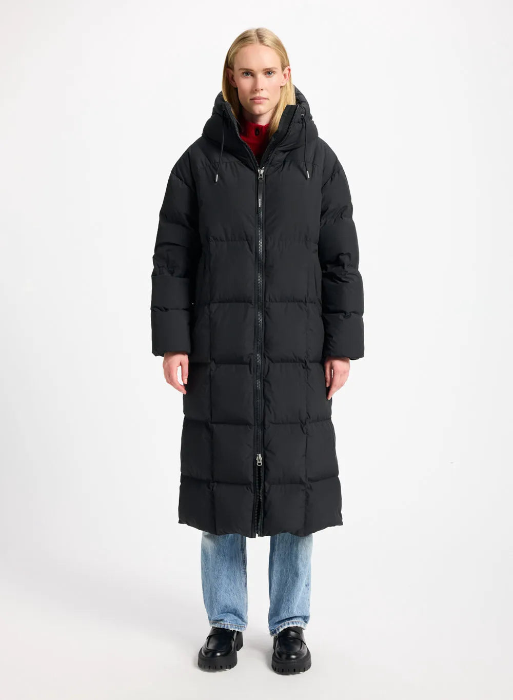 Long women's down jacket Pyrenex Attract black