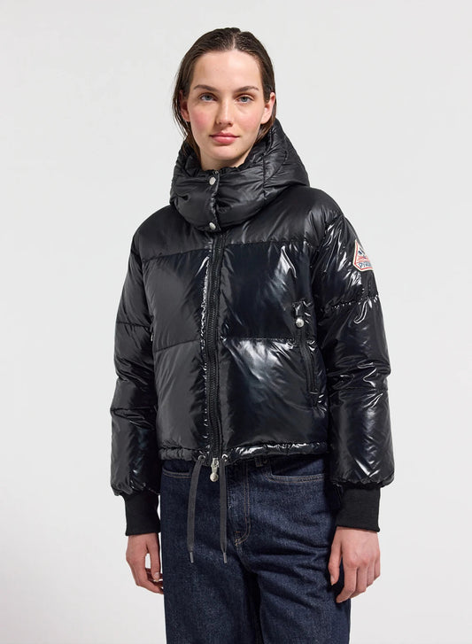 Short hooded down jacket for women Pyrenex Altic black