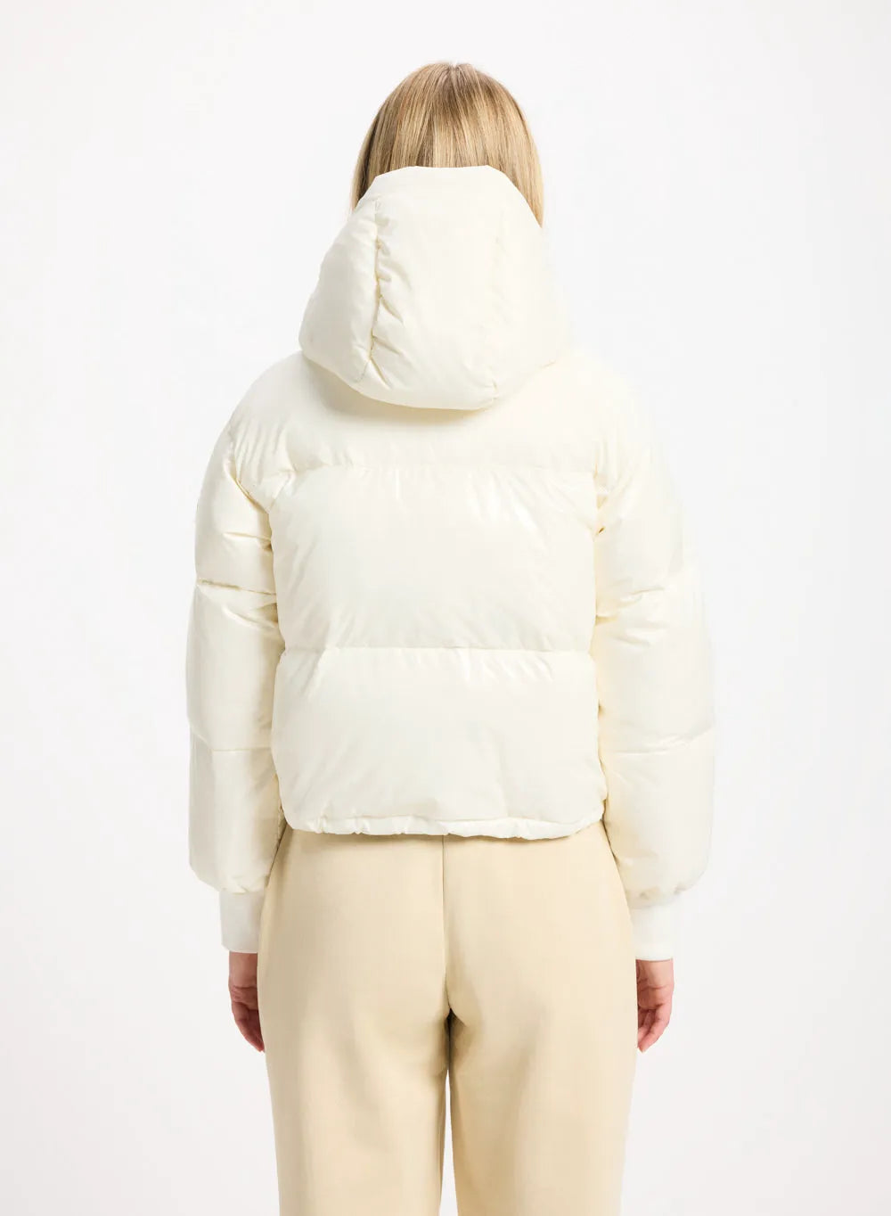 Short hooded down jacket for women Pyrenex Altic white