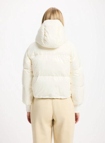 Short hooded down jacket for women Pyrenex Altic white