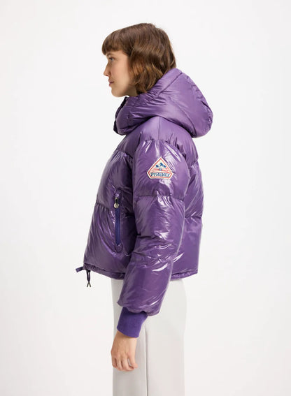 Pyrenex Altic short hooded down jacket for women in purple