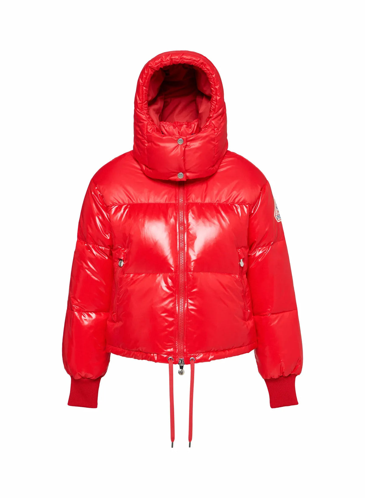 Short hooded women's down jacket Pyrenex Altic red