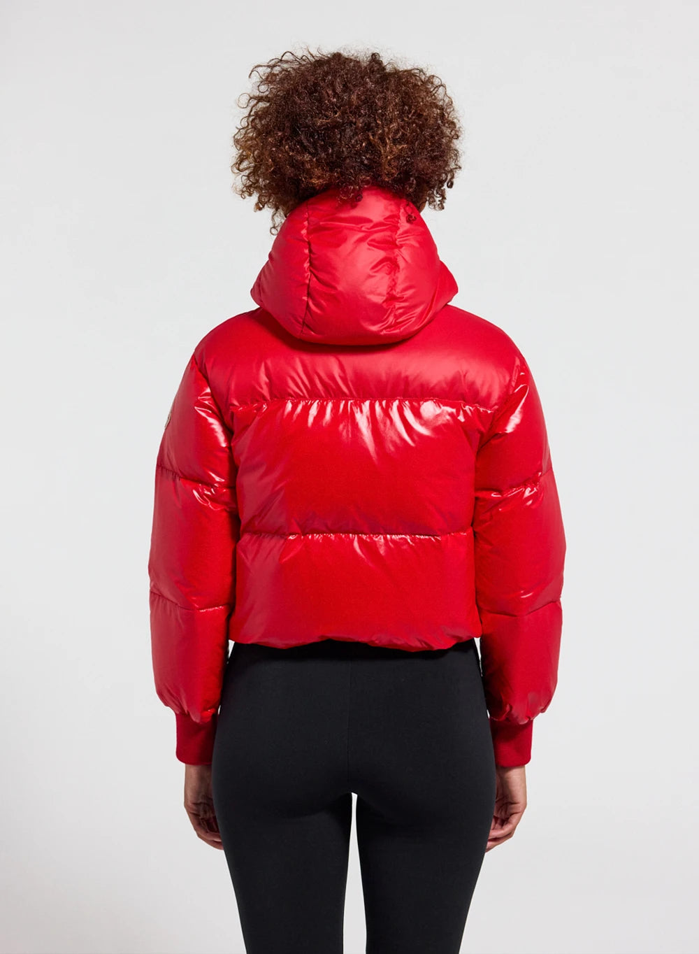 Short hooded women's down jacket Pyrenex Altic red