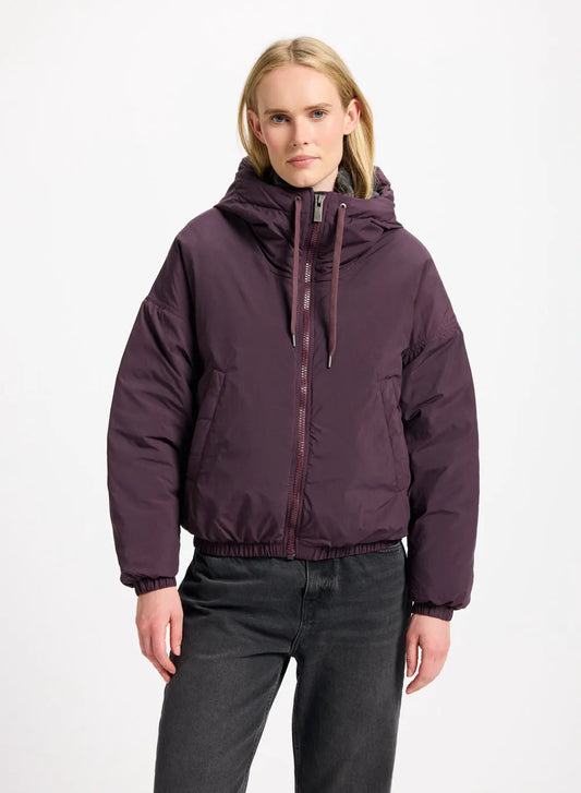 Short down parka for women Pyrenex Attitude dark purple