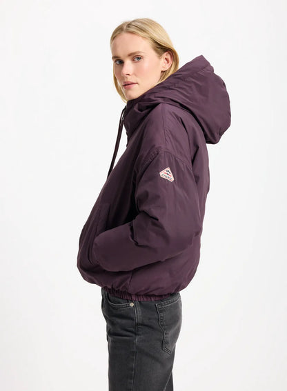 Short down parka for women Pyrenex Attitude dark purple